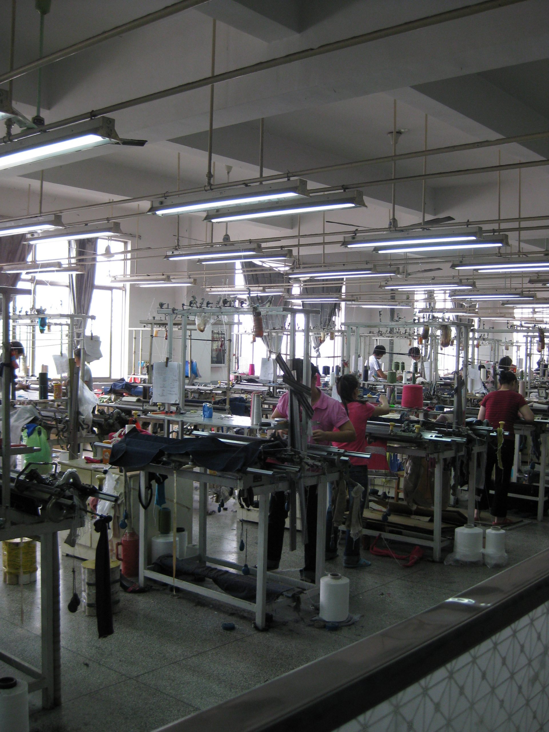 flat bed knitting machines in a cashmere factory  2