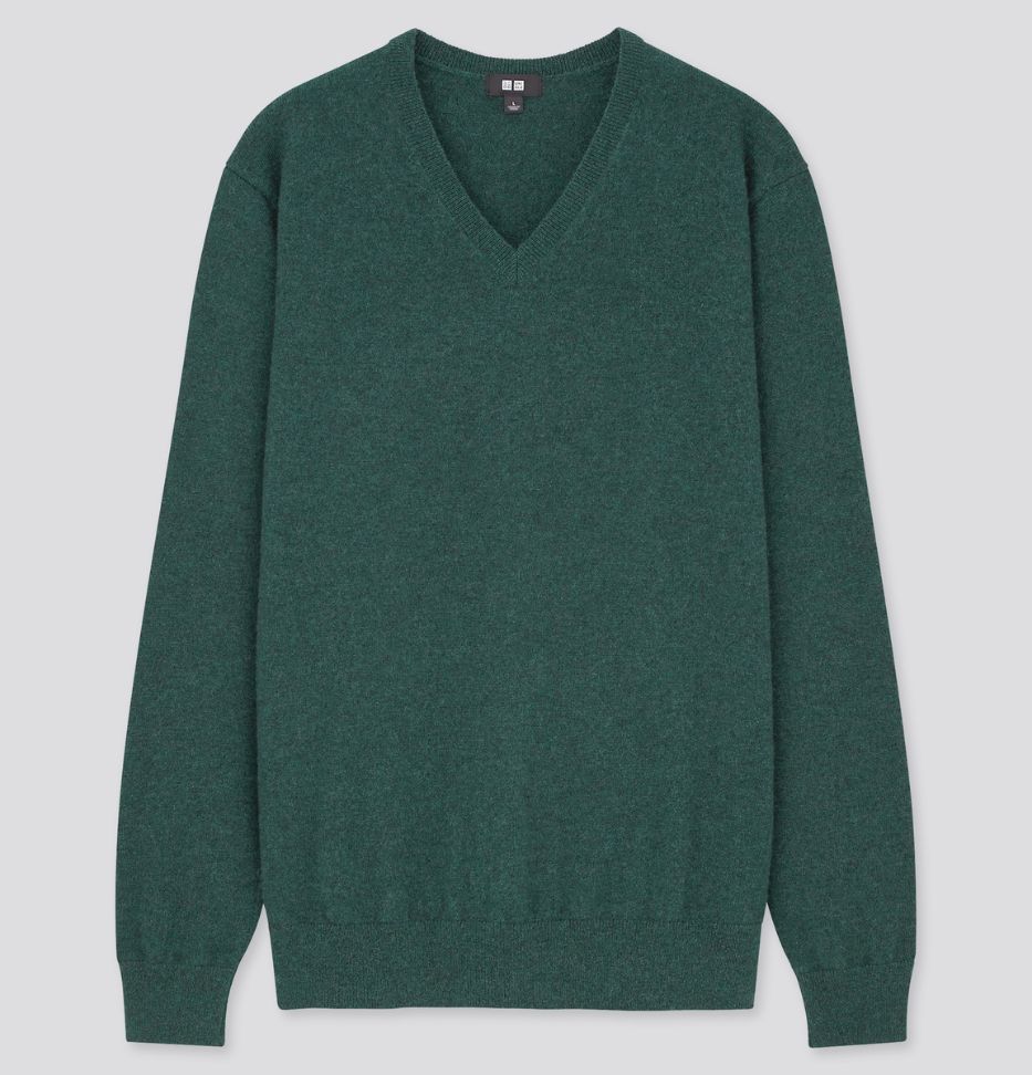 Uniqlo green v neck Basic Green V neck