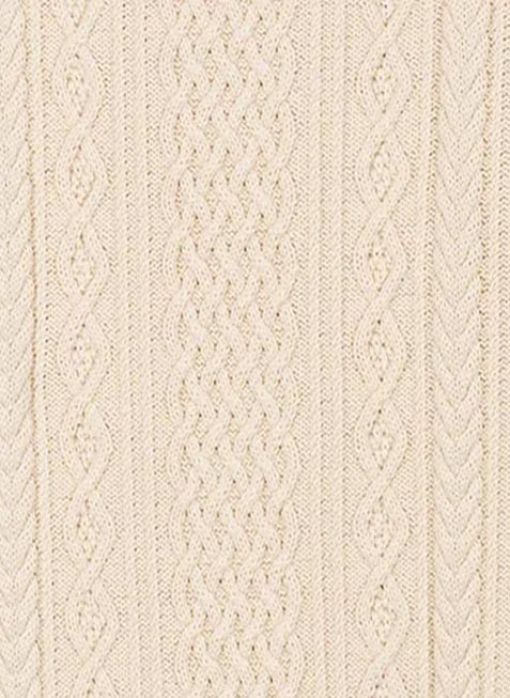 White traditional cable swtach for cashmere